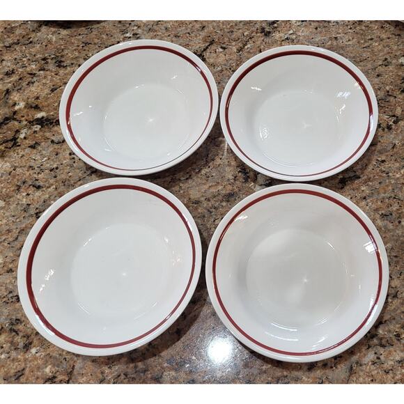 Vintage Hand-painted Lunastone Bowls Matching #1527 Forest Flowers (4 Set) 6.5" - Picture 3 of 12